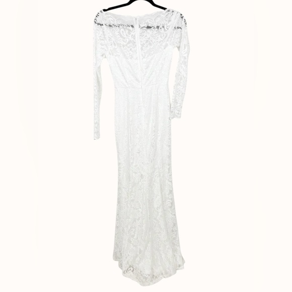 Lulus Farida White Lace Long Sleeve Maxi Dress White XXS NWT Victorian Formal - Picture 5 of 15